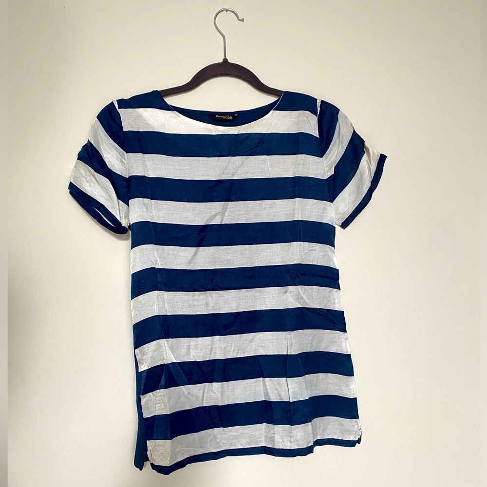 Massimo Dutti marinière blue and écru T-shirt